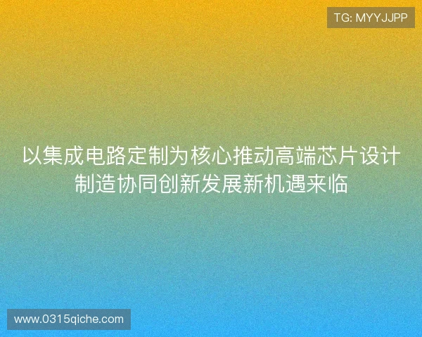 以集成电路定制为核心推动高端芯片设计制造协同创新发展新机遇来临 以集成电路定制为核心推动高端芯片设计制造协同创新发展新机遇来临